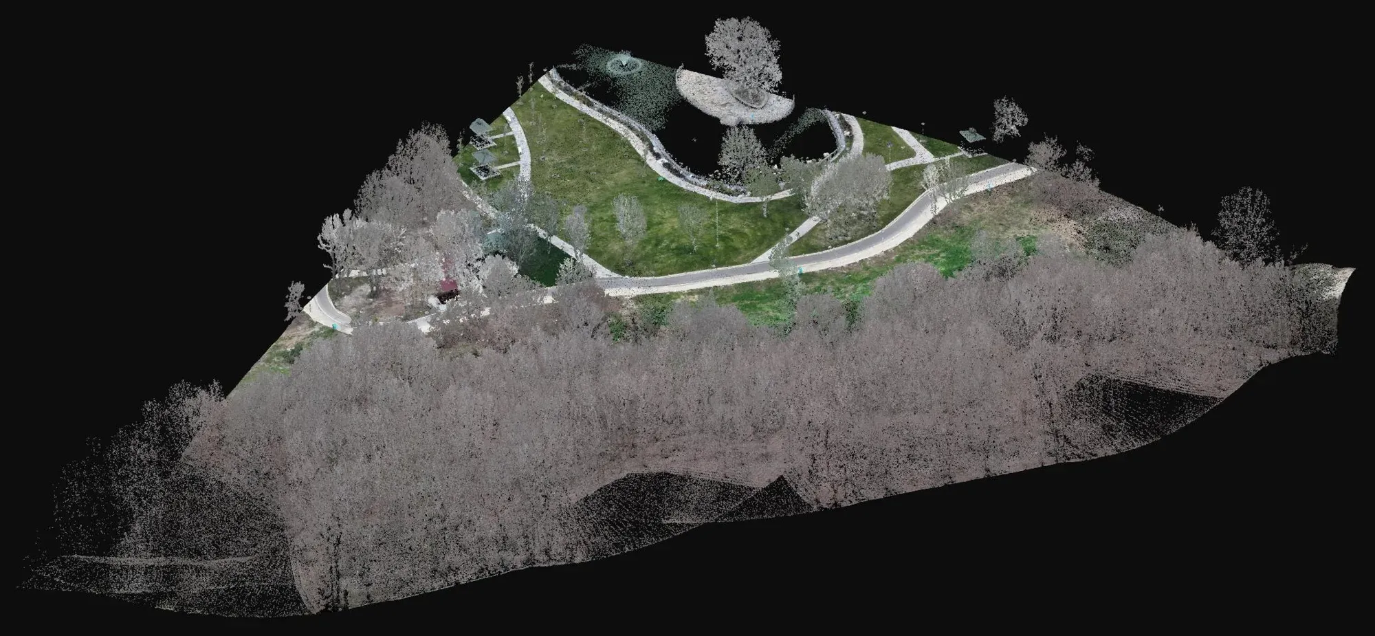 LiDAR nokta bulutunun eğik görünümü