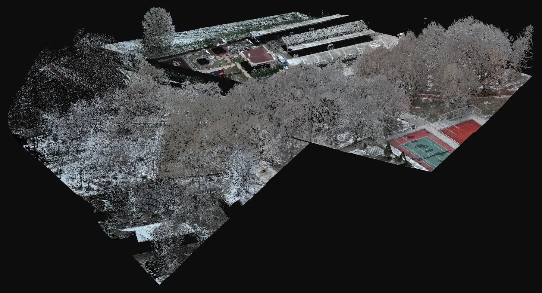 LiDAR nokta bulutunun eğik görünümü