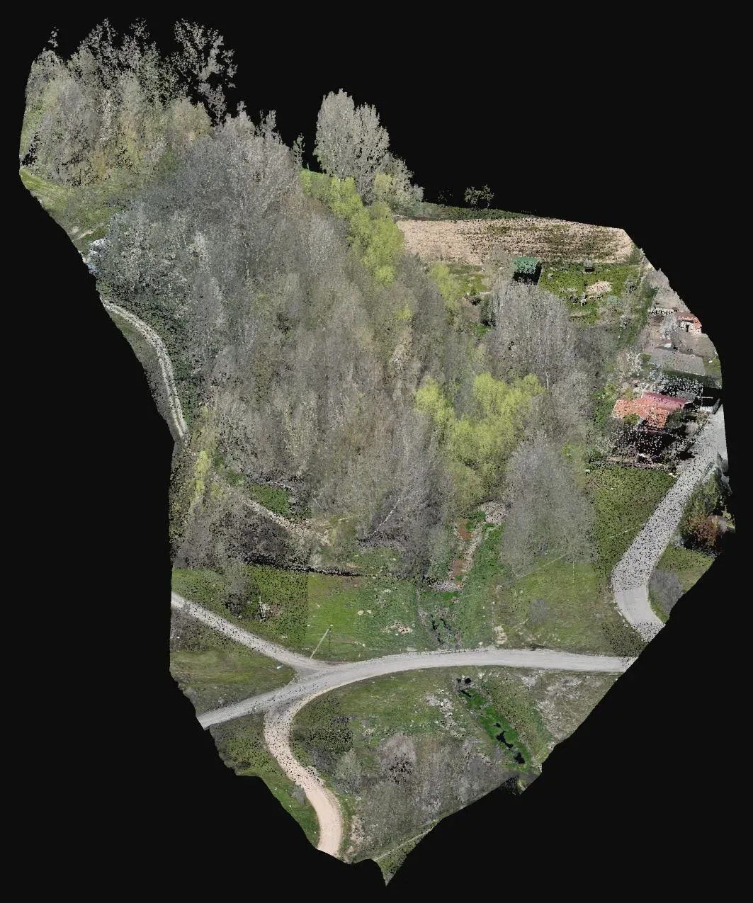 LiDAR nokta bulutunun eğik görünümü