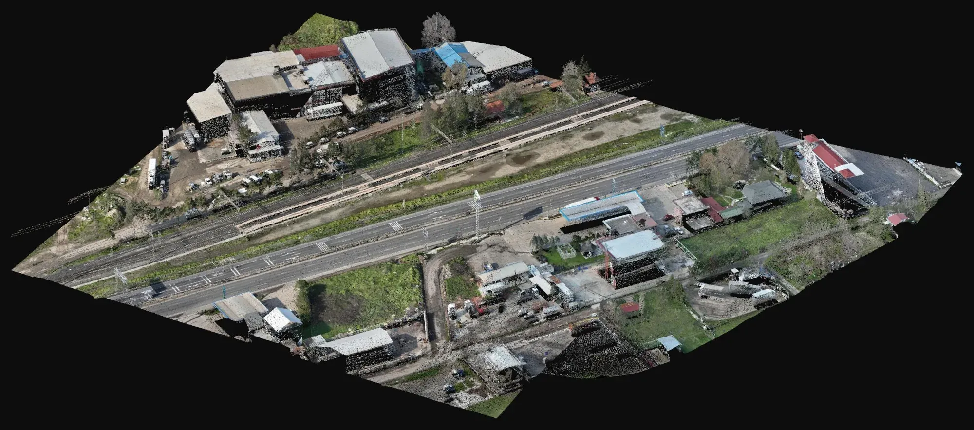 LiDAR nokta bulutunun eğik görünümü
